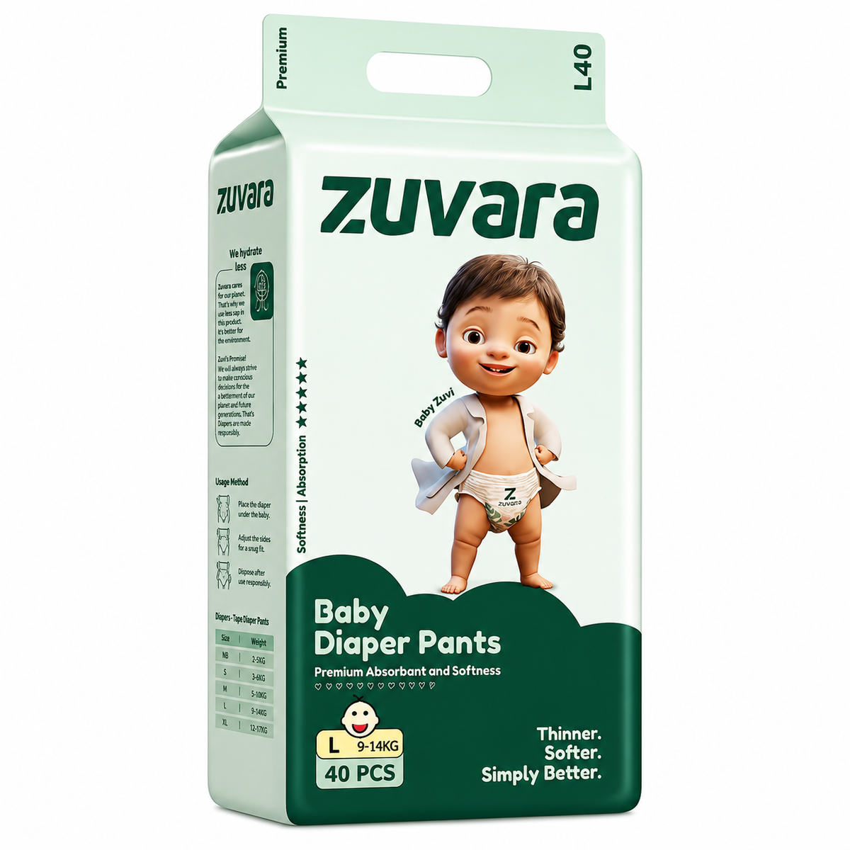 Zuvara Premium Diaper Pants L Size MRP 1190