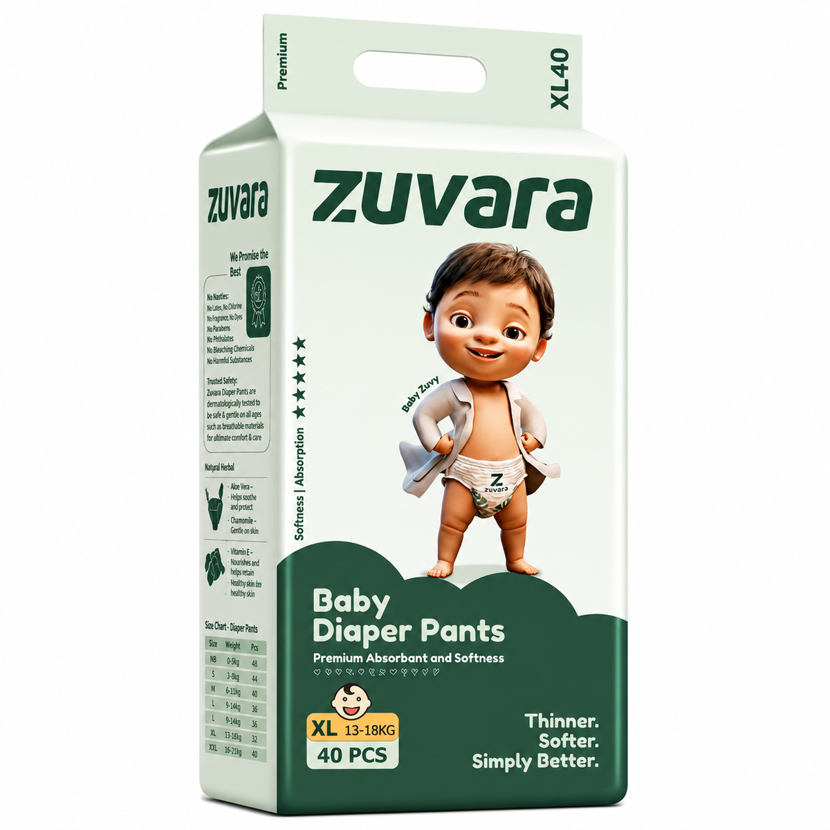 Zuvara Premium Diaper Pants XL Size MRP 1225