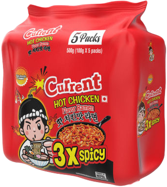 Current 3x Spicy Hot Chicken Flavor Ramen Noodles (100g x Pack of 5) MRP 250
