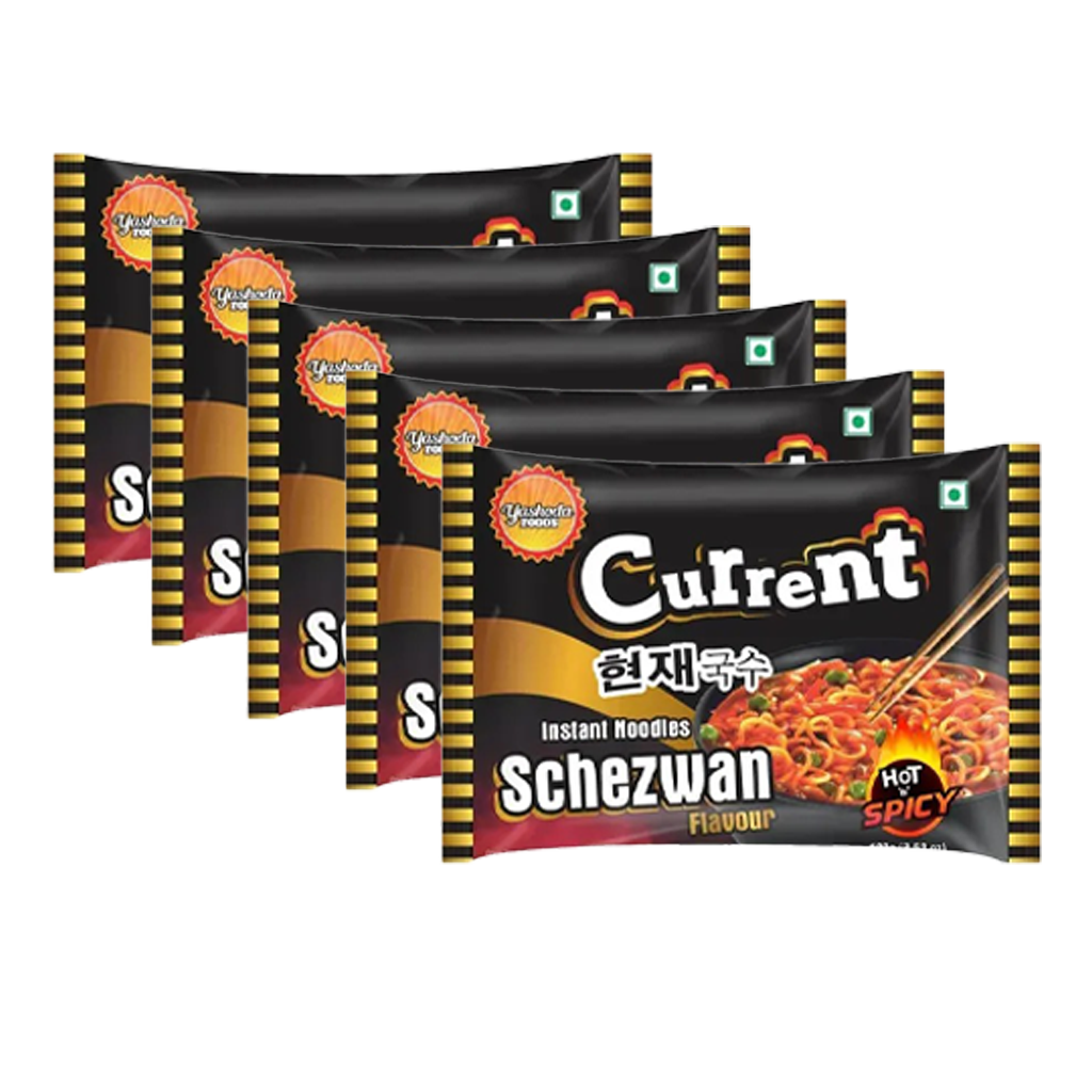 Current Instant Noodles Schezwan Flavour (100g x Pack of 5) MRP 250