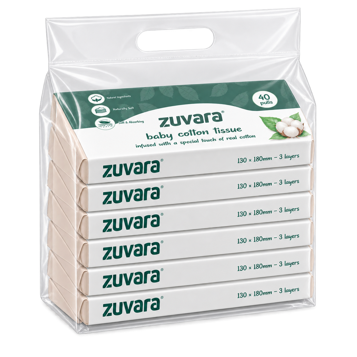 Zuvara Baby Moisturizing Dry Tissue (Pack of 6) MRP 400