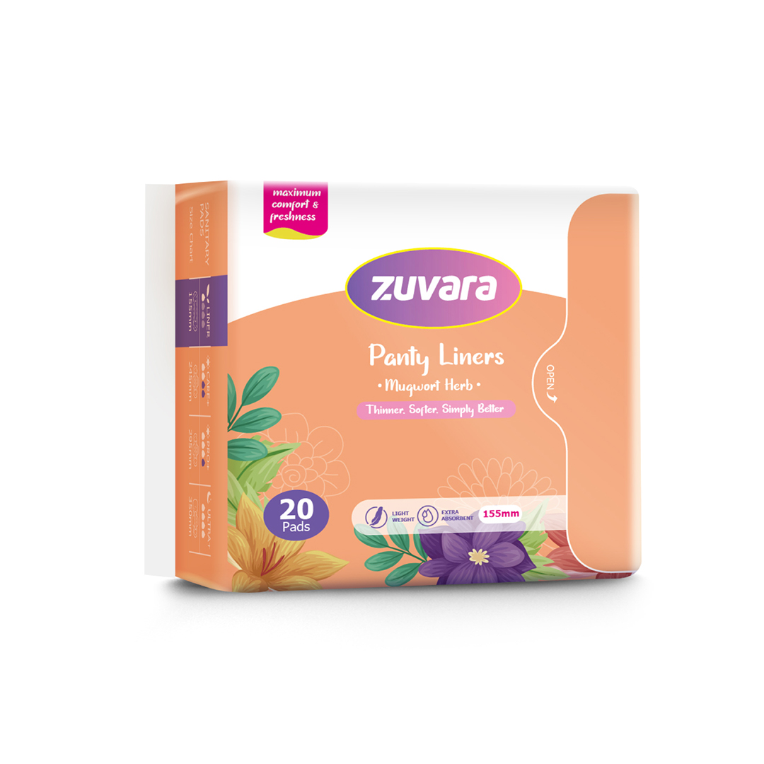 Zuvara Panty Liners - 155 mm (Pack of 20) MRP 90