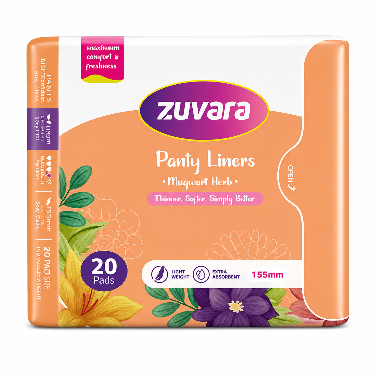 Zuvara Panty Liners 20pcs MRP 90