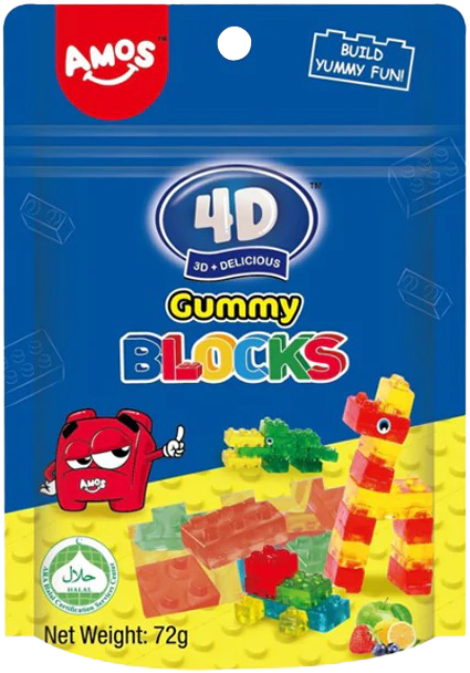 Amos 4D Gummy Blocks 72g MRP 170