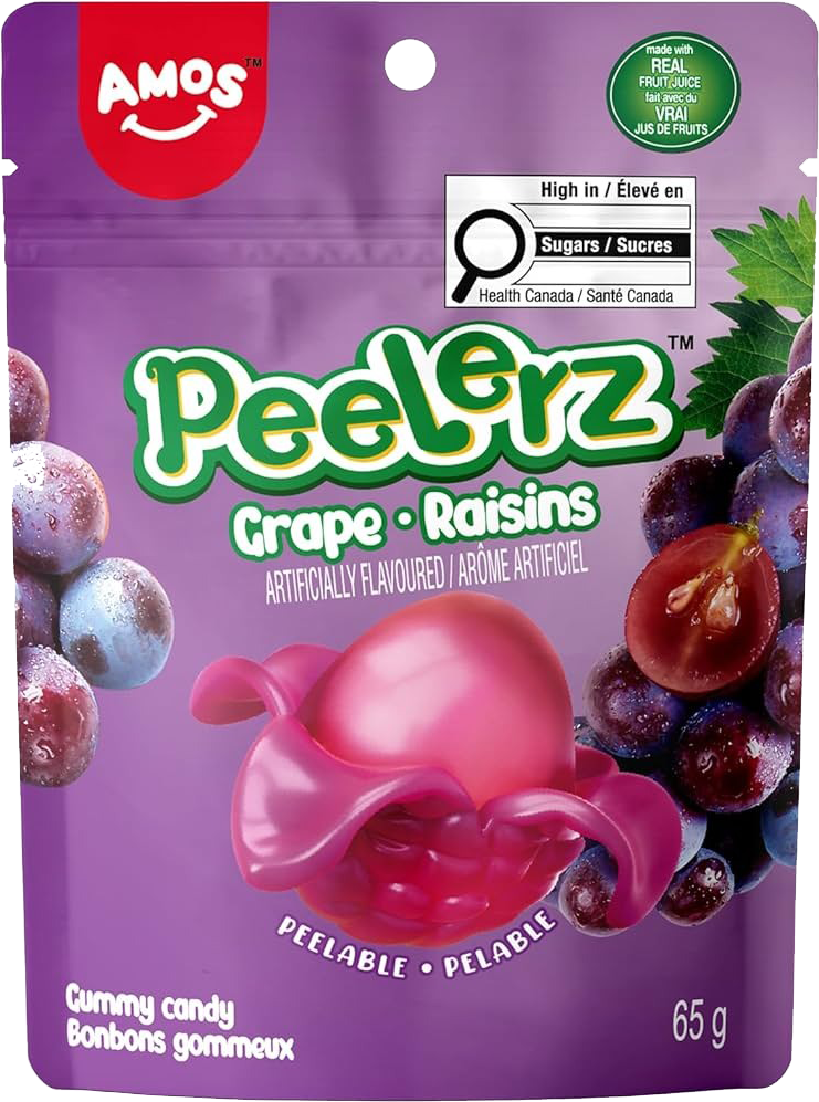 Amos Peelerz Grapes Gummy Candies 65g MRP 170