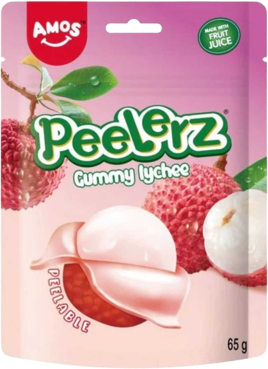 Amos Peelerz Lychee Gummy Candies 65g MRP 170