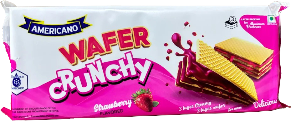 Americano Crunchy Strawberry Cream Wafers 130g MRP 170