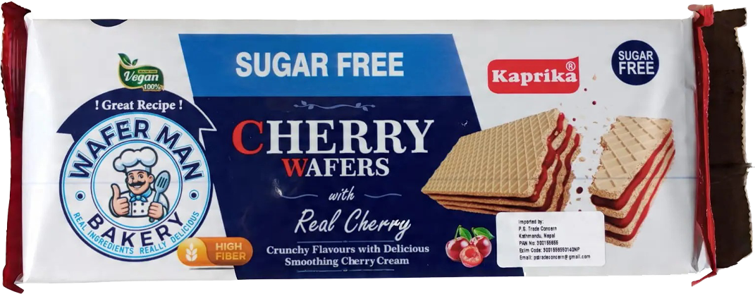Kaprika Sugarfree Wafer cherry 150g MRP 350