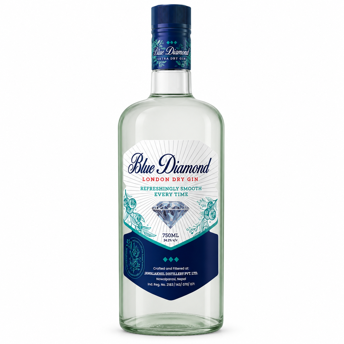 Blue Diamond London Extra Dry Gin 750ml MRP 1260