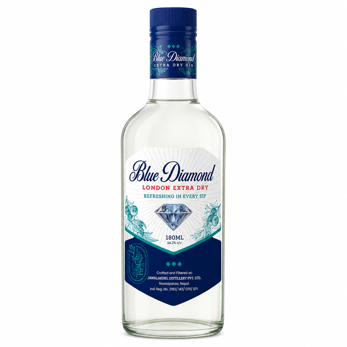Blue Diamond London Extra Dry Gin 180ml MRP 315
