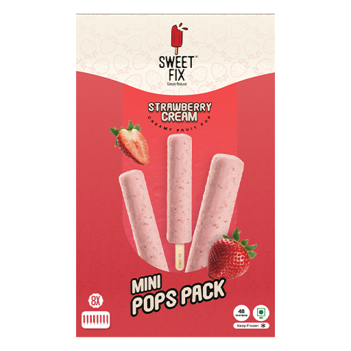Sweet Fix Strawberry Cream Mini Pops (Pack Of 8) MRP 1000