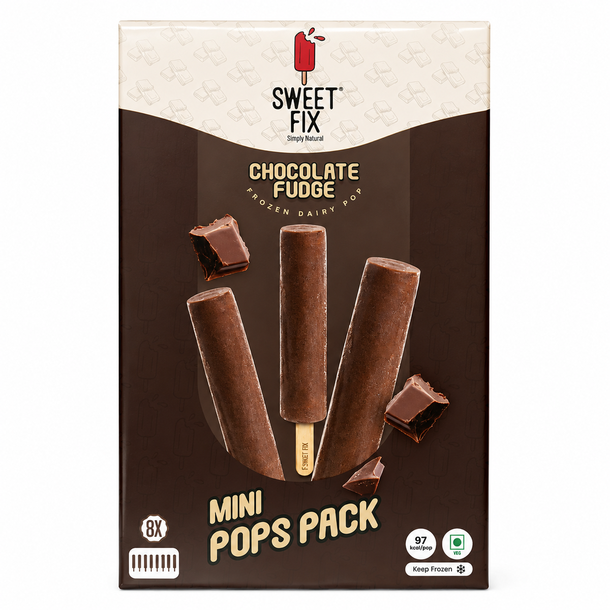 Sweet Fix Chocolate Fudge Mini Pops (Pack Of 8) MRP 1000