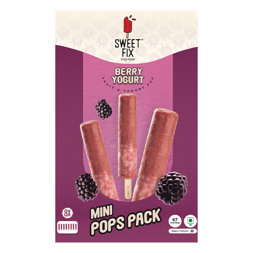 Sweet Fix Blackberry Yogurt Mini Pops (Pack Of 8 ) MRP 1000