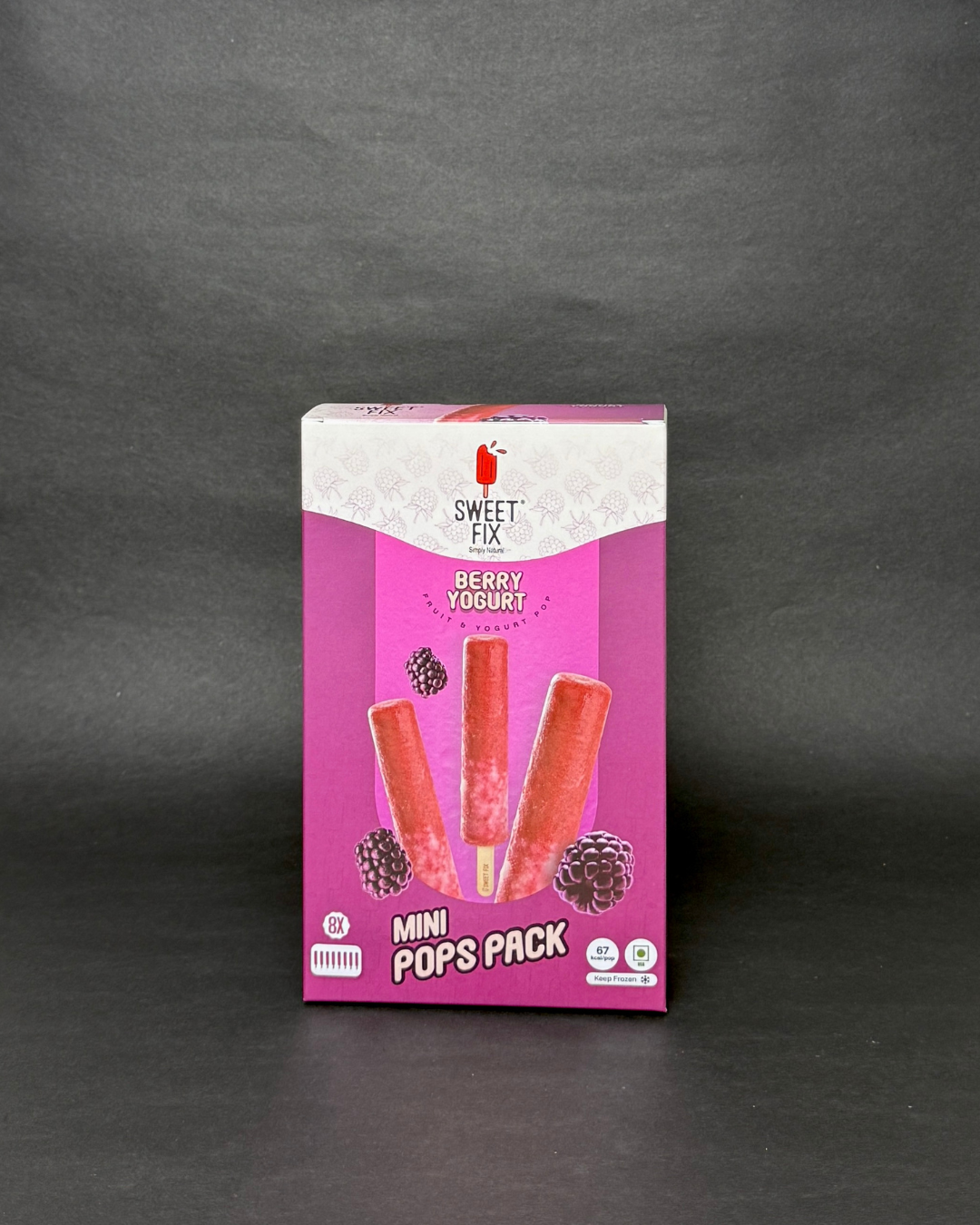 Sweet Fix Blackberry Yogurt Mini Pops Pack Of 8 Popsicles Pcs MRP 1000