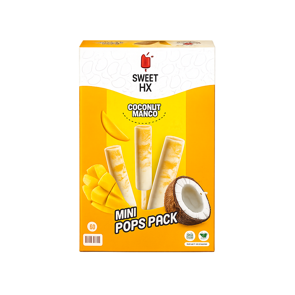 Sweet Fix Coconut Mango Mini Pops (Pack Of 8) Popsicles MRP 1000