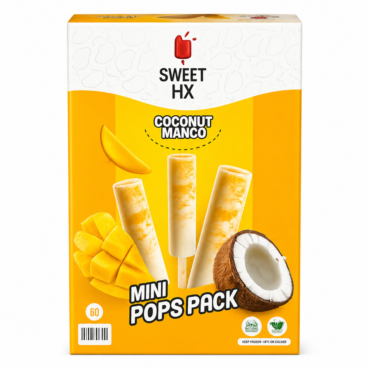 Sweet Fix Coconut Mango Mini Pops (Pack Of 8) Popsicles MRP 1000