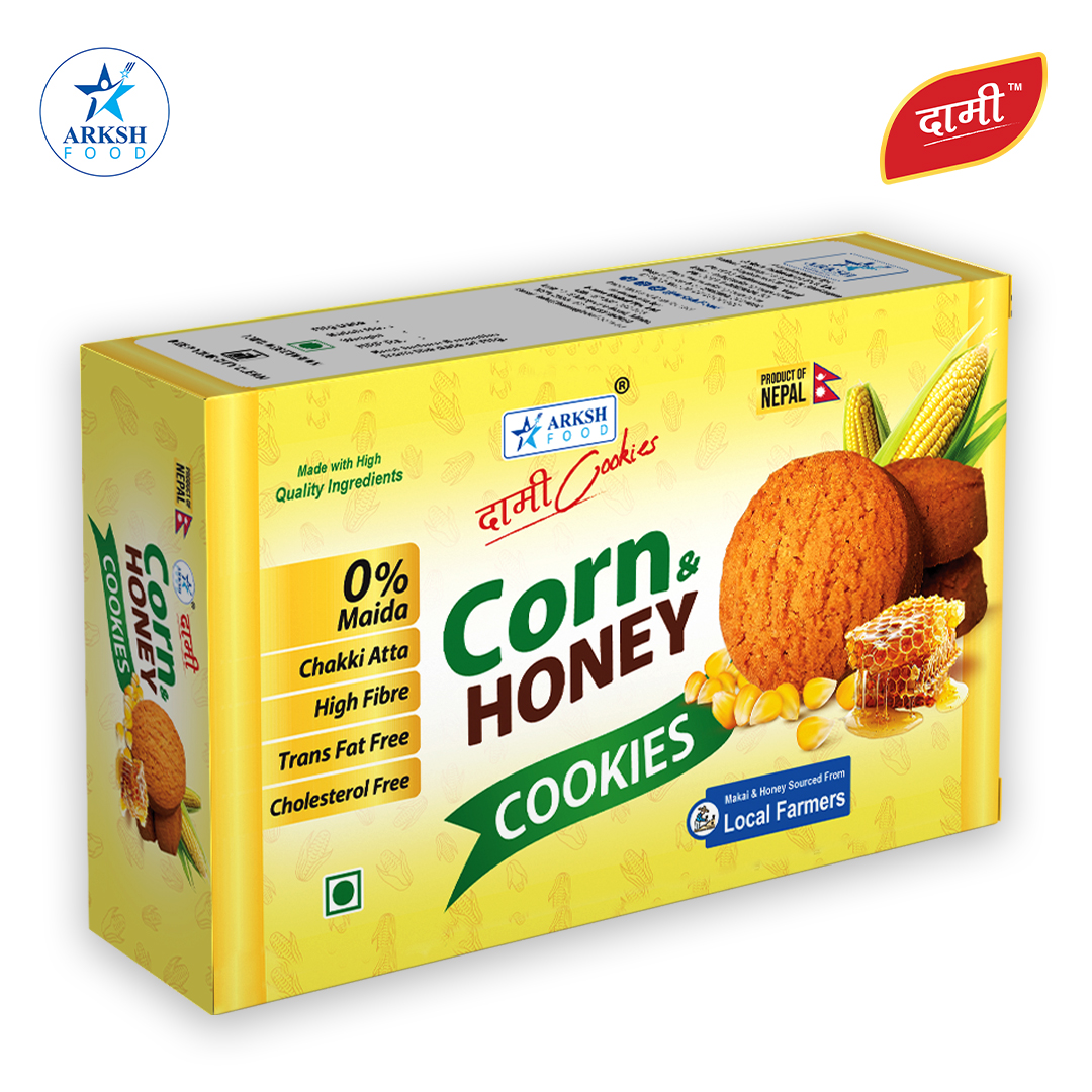Arksh Food Dami Corn & Honey Cookies Family Pack  200gm MRP 100