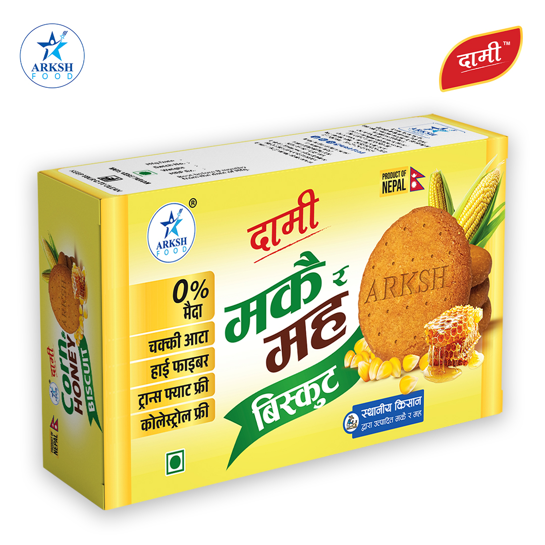 Arksh Food Dami Corn & Honey Biscuit Family Pack 200gm MRP 100