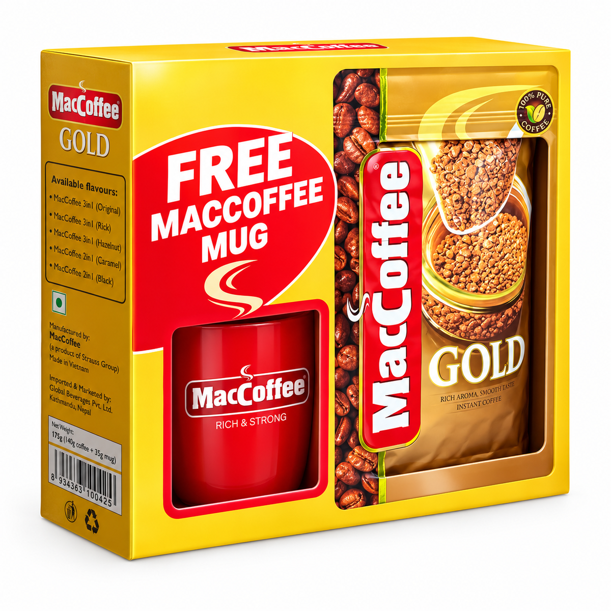 MacCoffee Gold Coffee with Free Ceramic Cup 150g MRP 1275