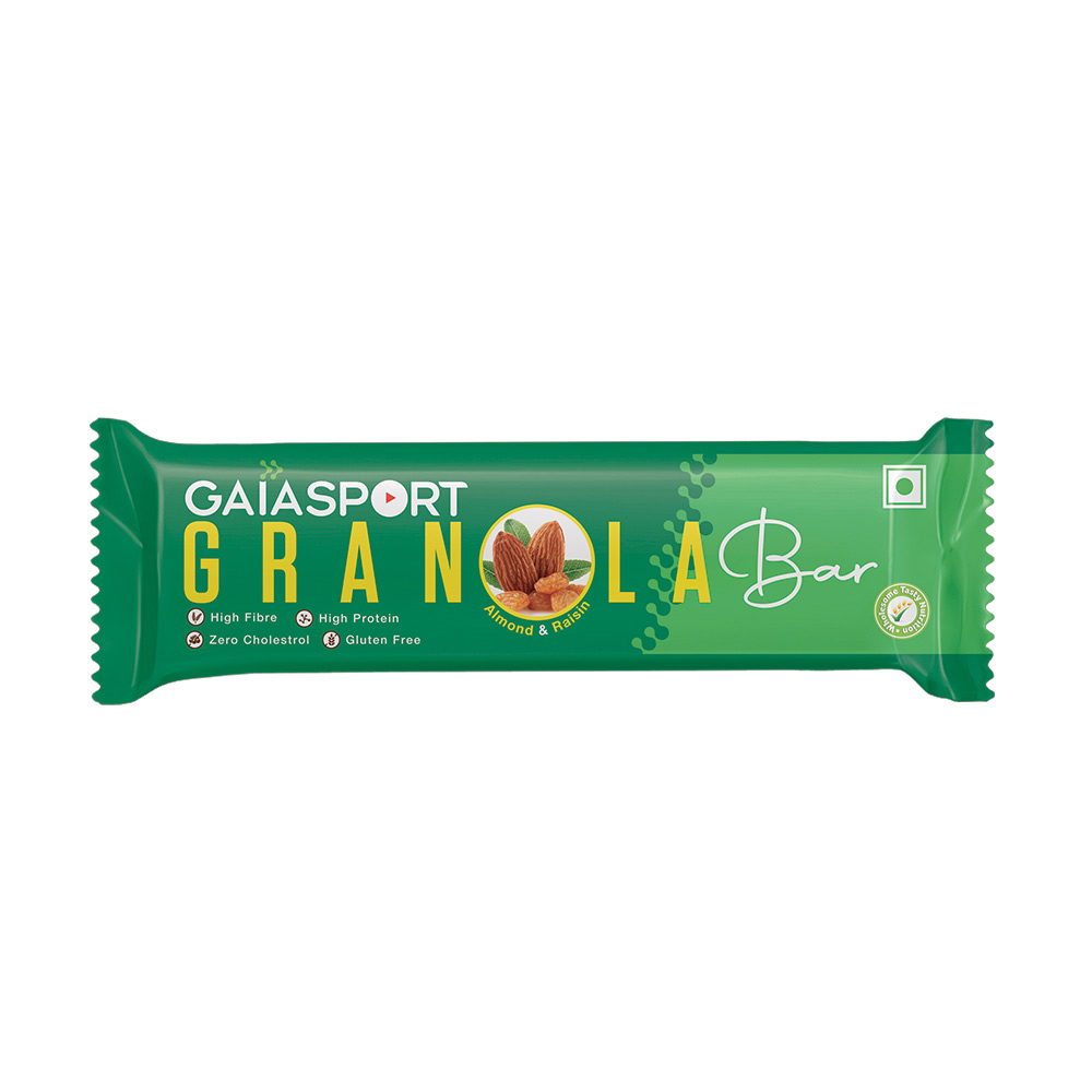 Gaia Sport Almond & Raisin Granola Bar 50g MRP 100