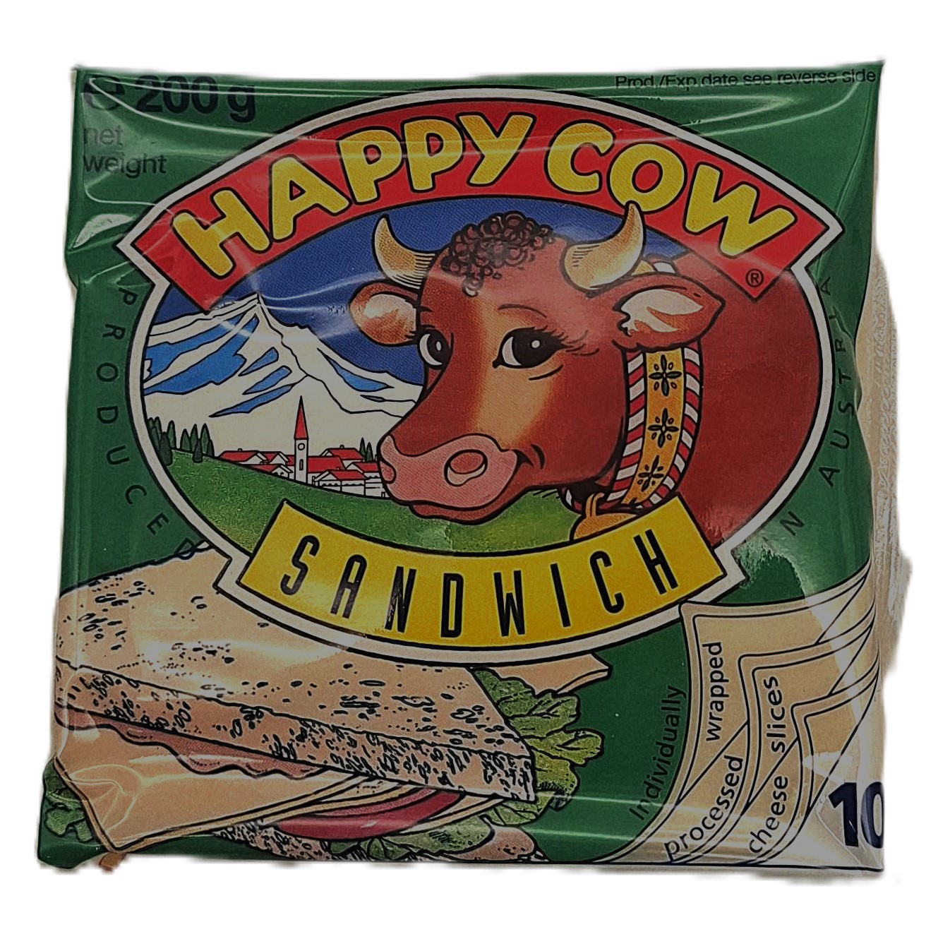 Happy cow Sandwich 200g 10 slice assorted cheese MRP 540