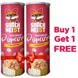 Snackheist Gourmet Popcorn Cranberry Flavour MRP 240 (Buy 1 Get 1 Free)