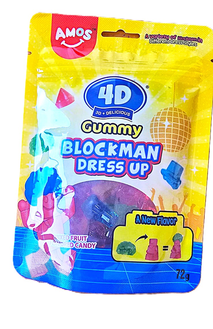 4D Gummy Blockman Dress up Mixed Fruit Flavour Candy 72g MRP 190