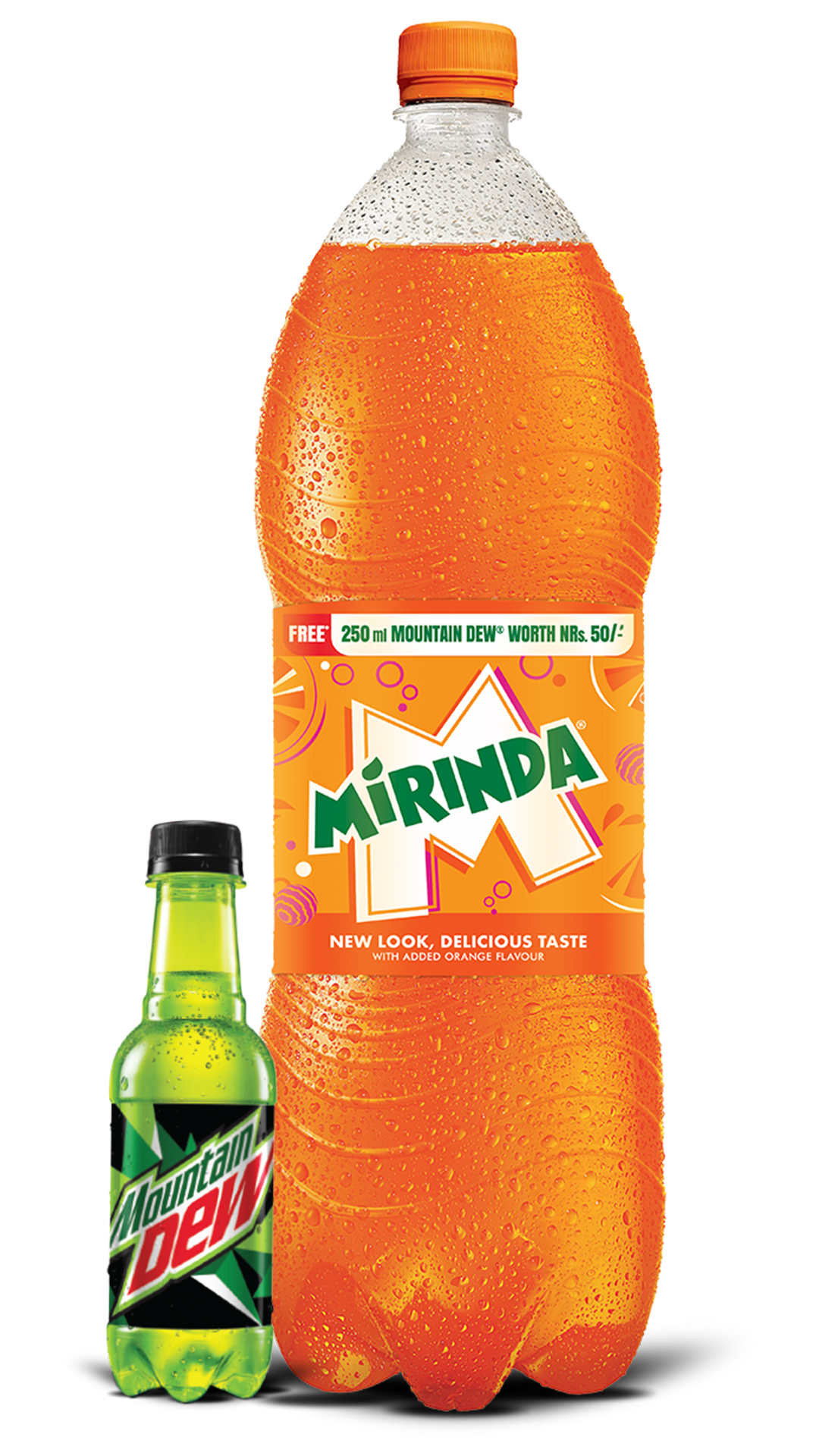 Mirinda Cold Drink 2250ml with free 250ml Mountain Dew MRP 270