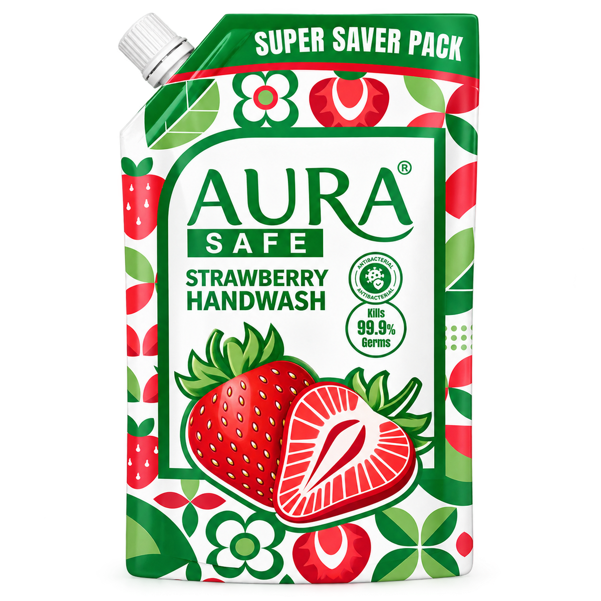 Aura Safe Strawberry Handwash 750ml MRP 175