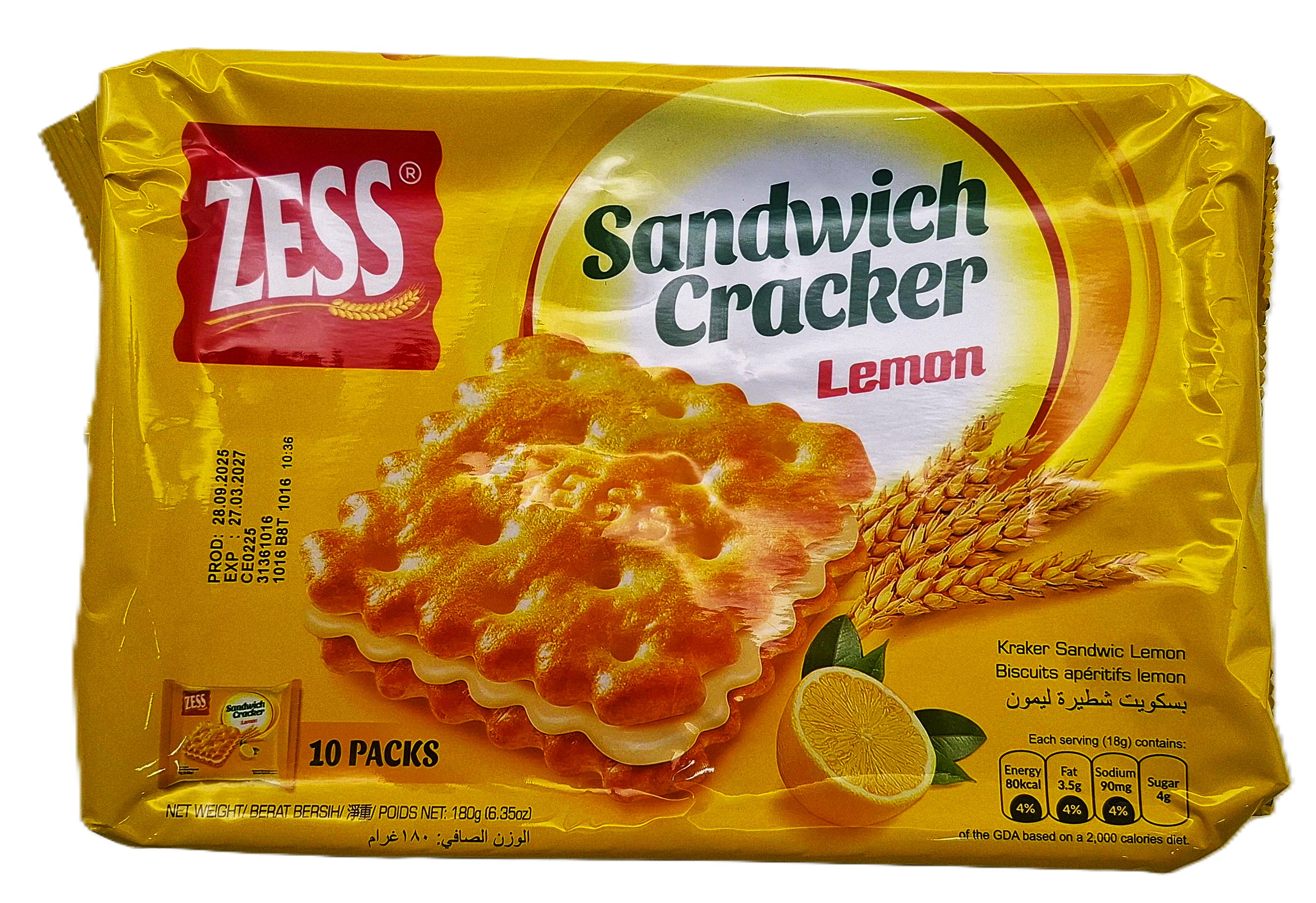 Zess Sandwich cracker Lemon assorted biscuits 180g MRP 410