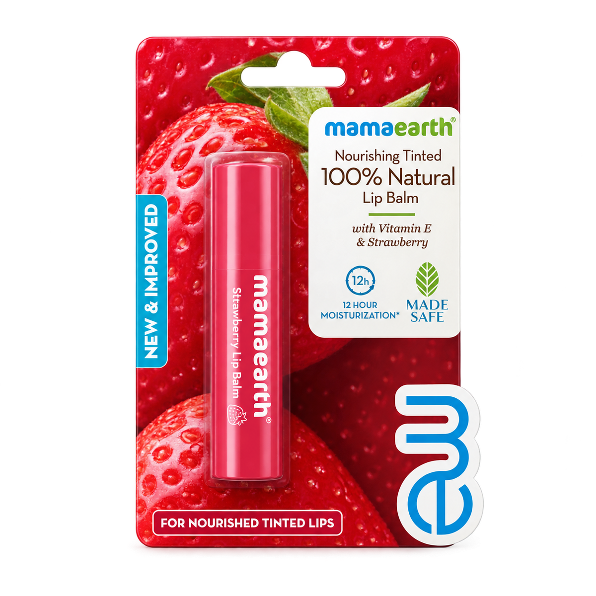 Mamaearth Nourishing Tinted 100% Natural Lip Balm With Vitamin E And Strawberry 4g MRP 398
