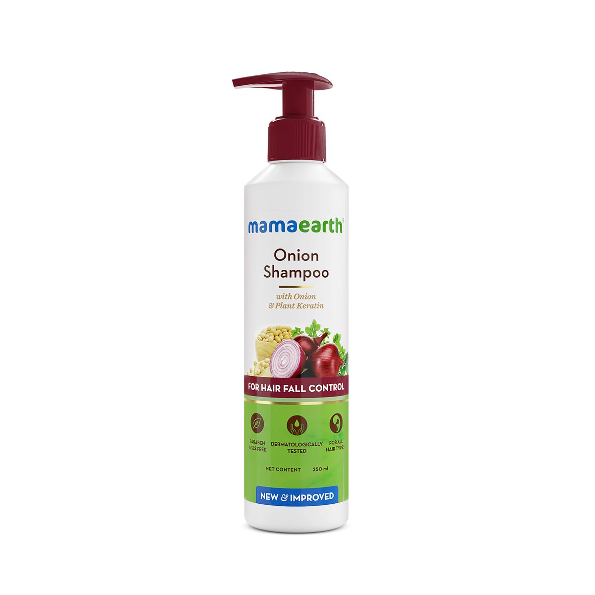 Mamaearth Onion Shampoo for Hair Growth and Hair Fall Control with Onion and Plant Keratin 250ml MRP495