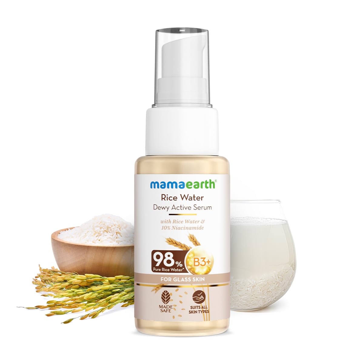 Mamaearth Rice Water Dewy Active Serum with 10% Niacinamide, Rice Water & Hyaluronic Acid 50 ml MRP 798