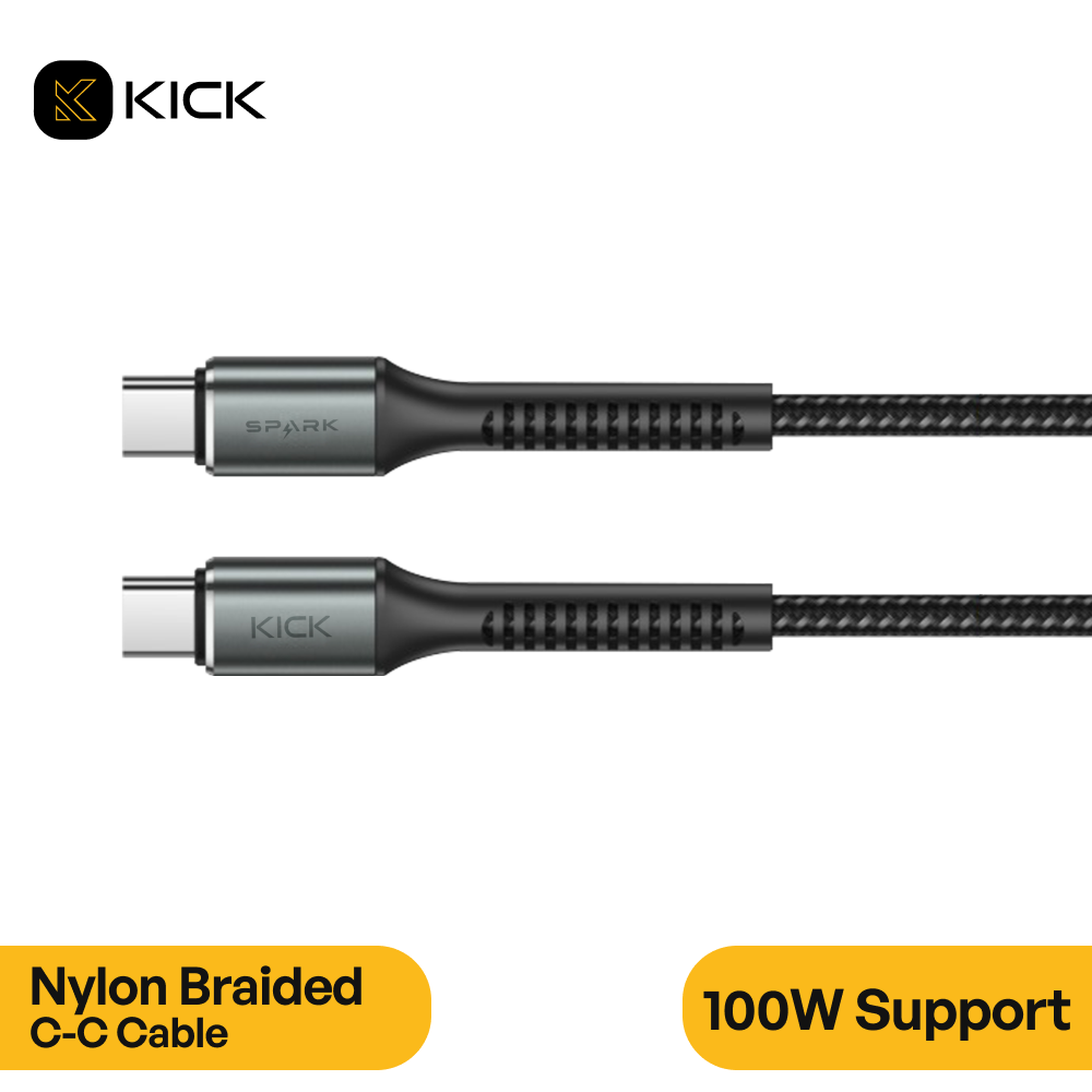 Kick Spark AeroLink 100W C-C Nylon Braided Cable