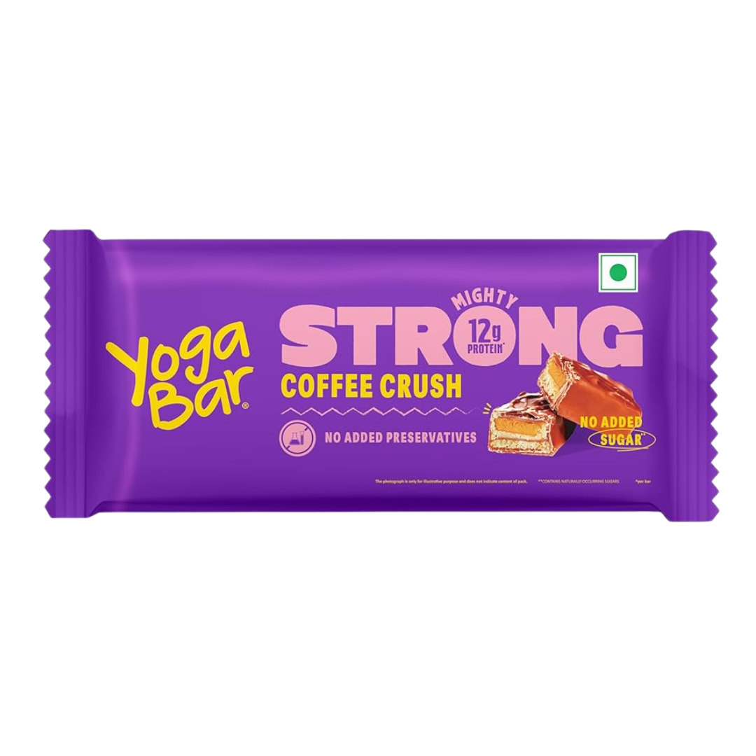 Yogabar 12g Protein Bar Mightly Strong- Coffee Crush 50G MRP 225