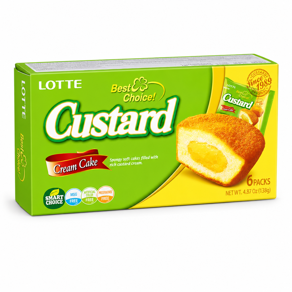 Lotte Custard Cream Cake (Pack of 6) 138g MRP 425