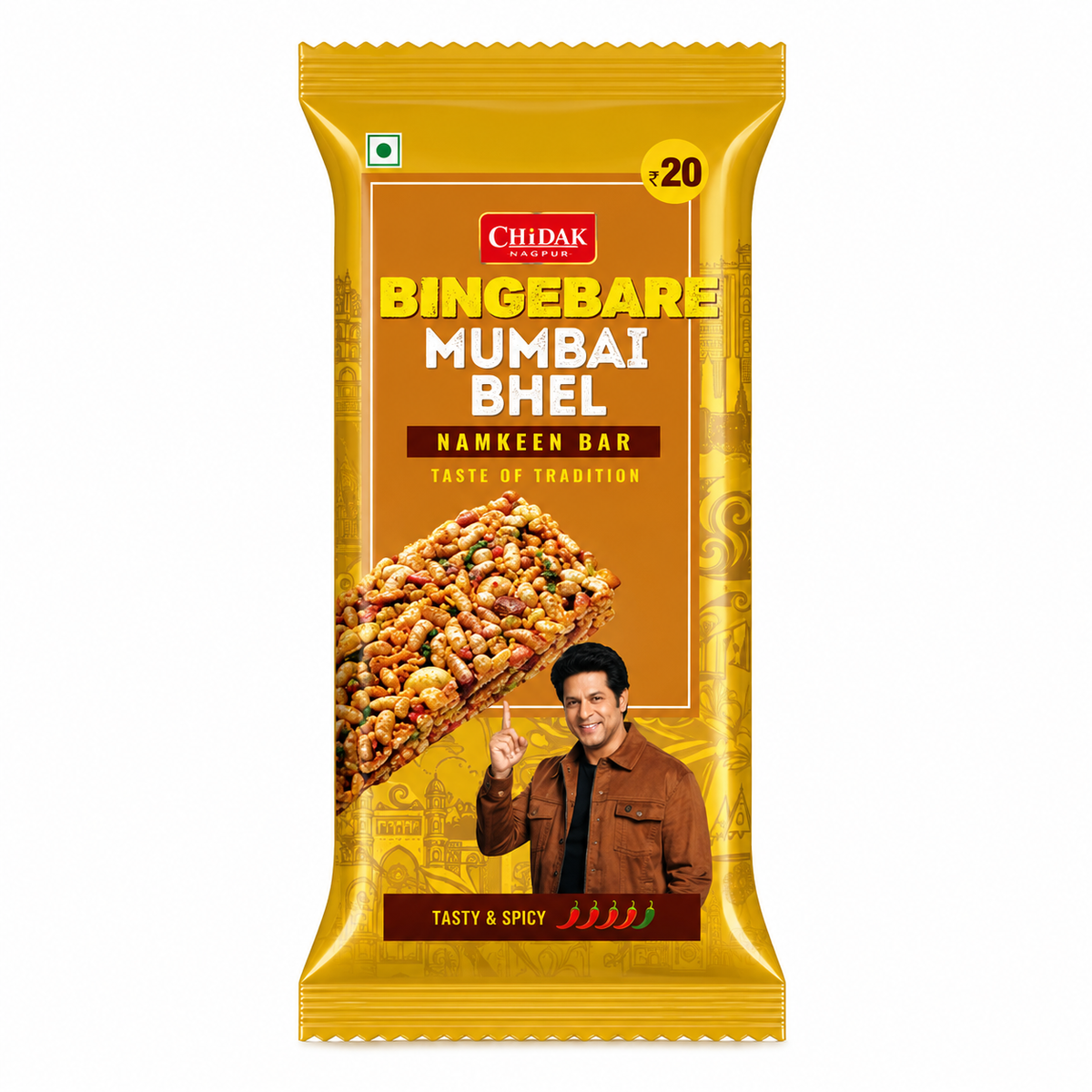 Chitale Bandhu Mumbai Bhel Bingebar Snacks 20g MRP 50