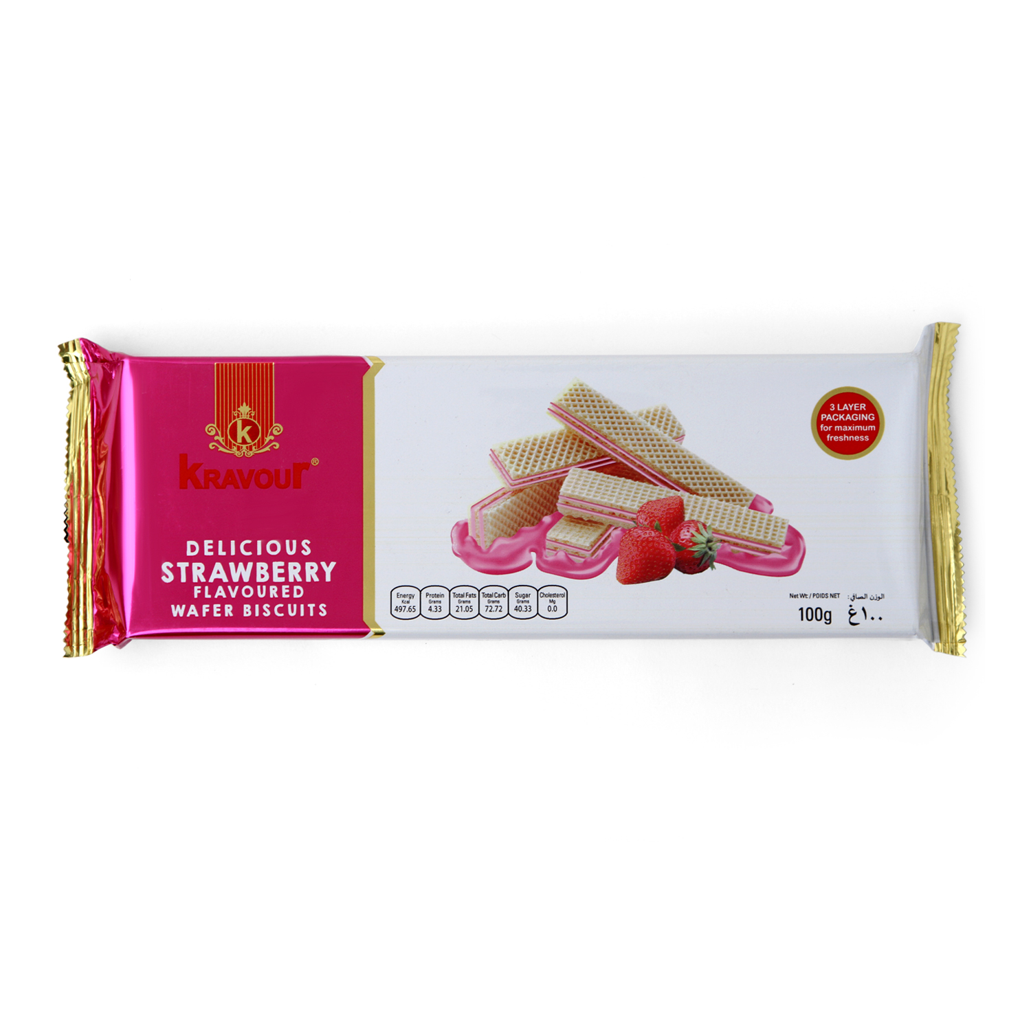 Kravour Wafer Biscuits Strawberry Flavor 100g MRP 160