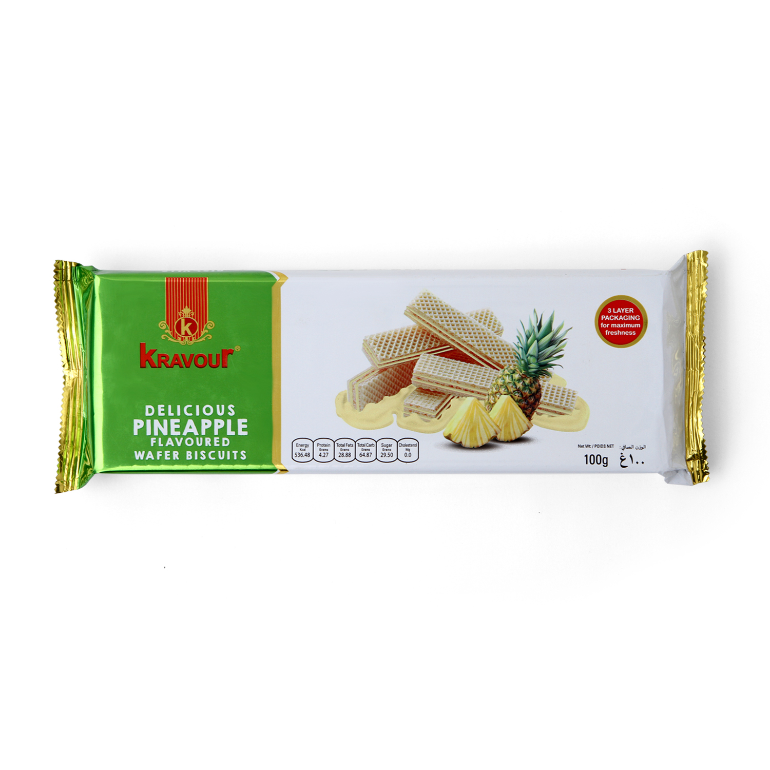 Kravour Wafer Biscuits Pineapple Flavor 100g MRP 160