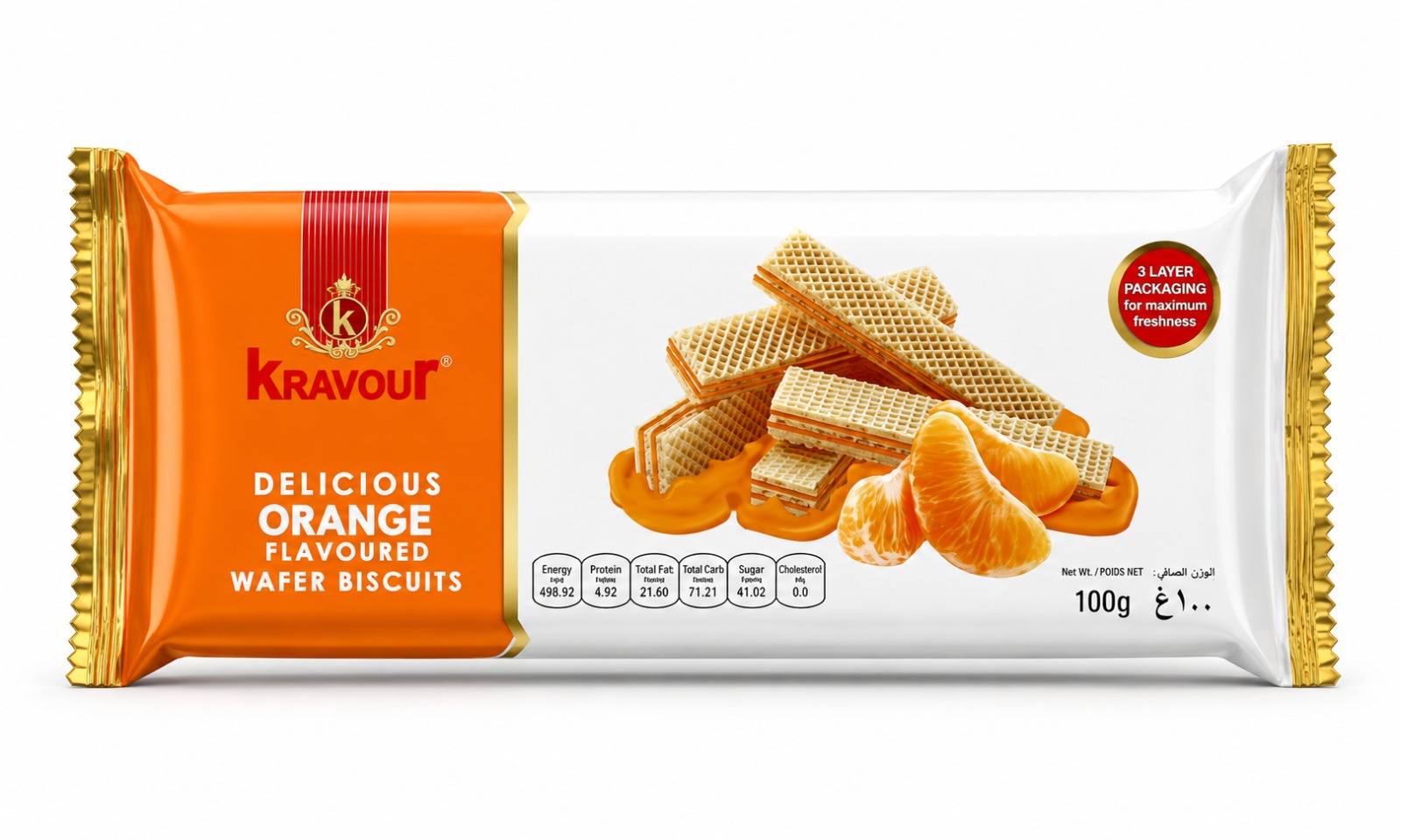 Kravour Wafer Biscuits Orange Flavor 100g MRP 160