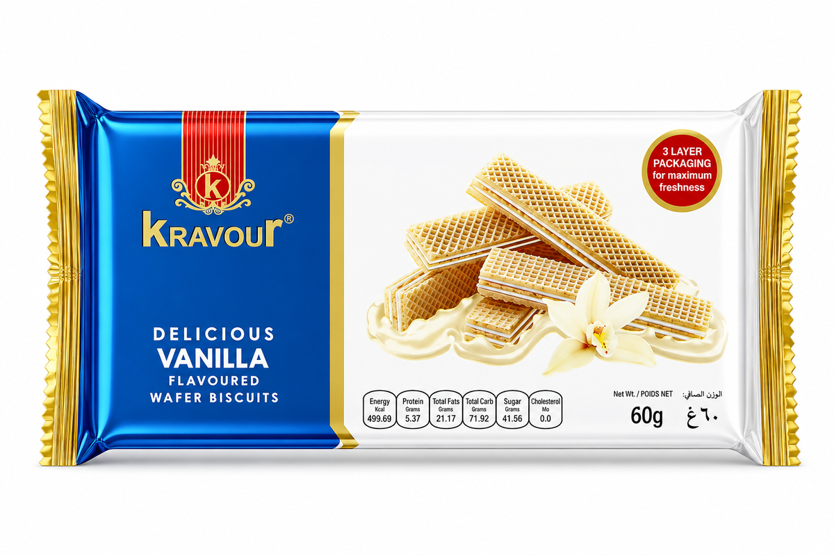 Kravour Wafer Biscuits Vanilla Flavor 60g MRP 110