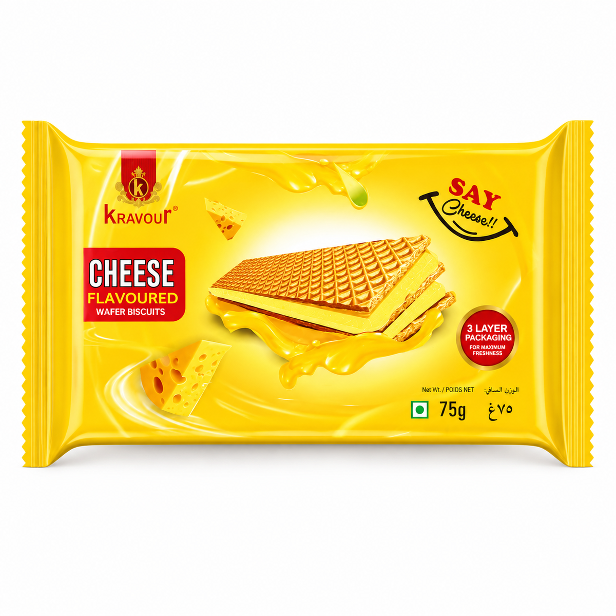 Kravour Wafer Biscuits Cheese Flavor 60g MRP 110