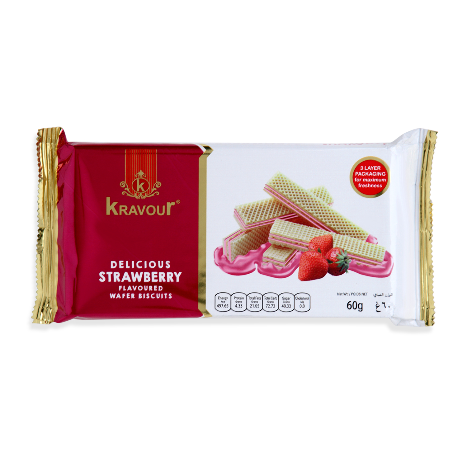Kravour Wafer Biscuits Strawberry Flavor 60g MRP 110