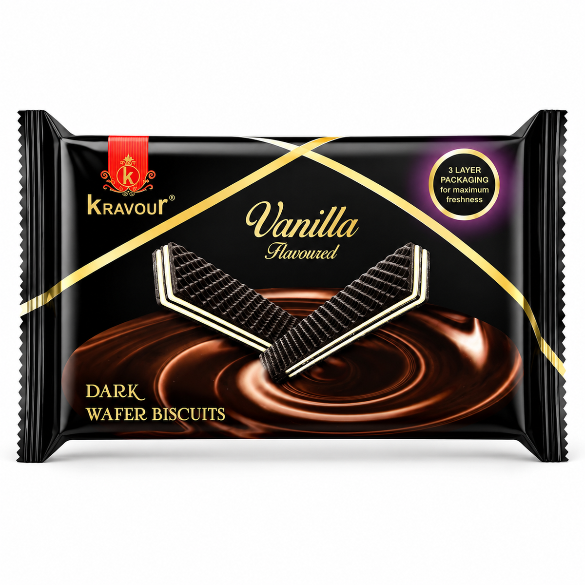 Kravour Dark Wafer Biscuits Vanilla Flavor 60g MRP 110