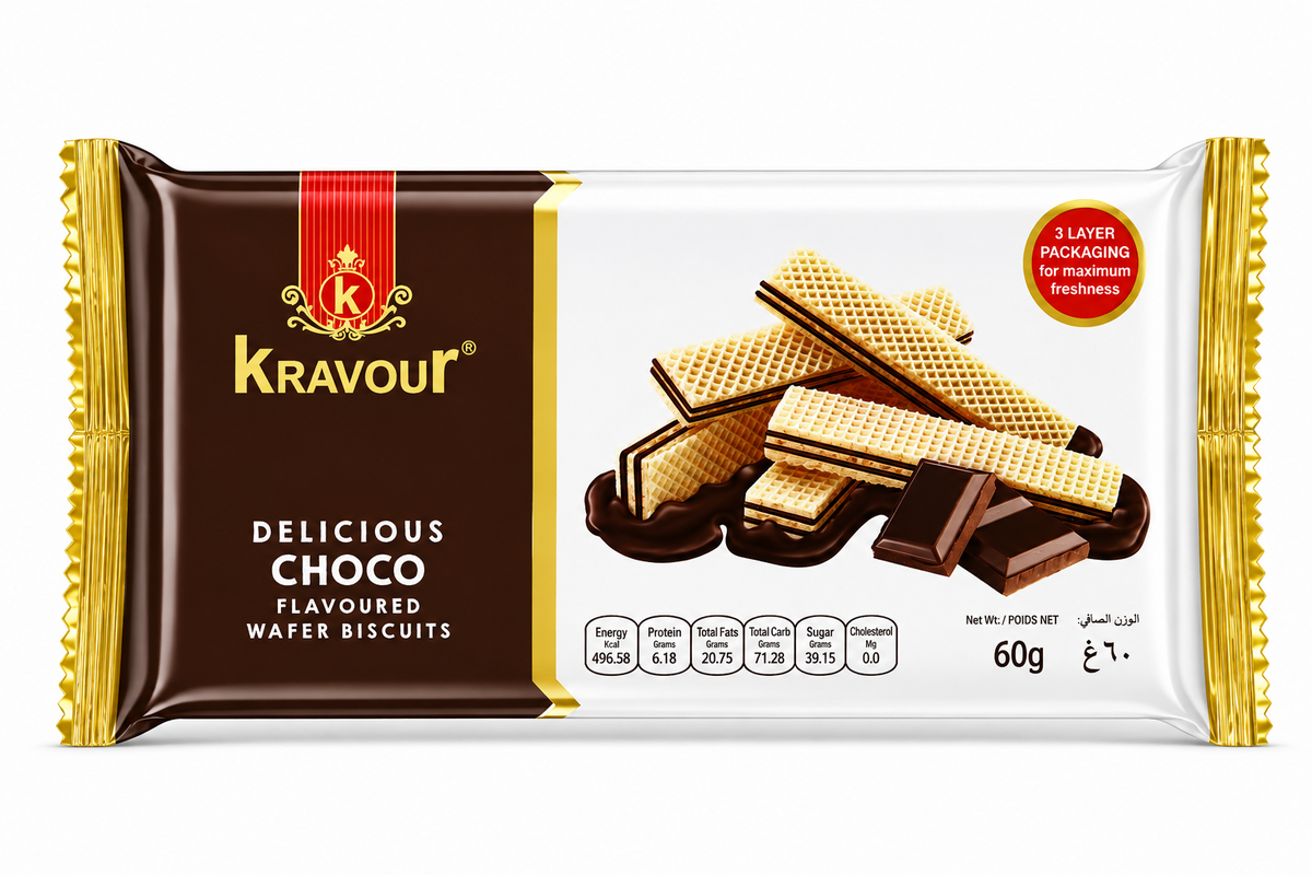 Kravour Wafer Biscuits Choco Flavor 60g MRP 110