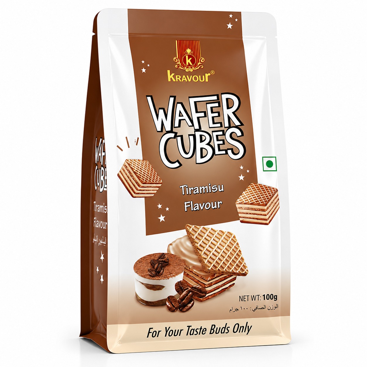 Kravour Wafer Cubes Tiramisu Flavor 100g MRP 199