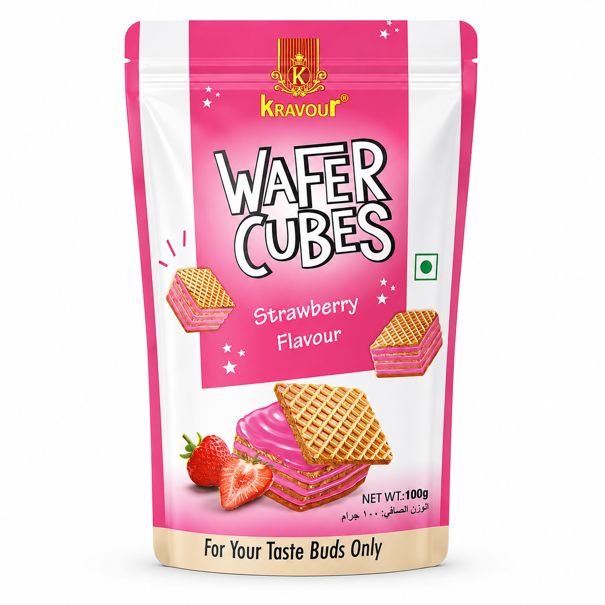 Kravour Wafer Cubes Strawberry Flavor 100g MRP 210