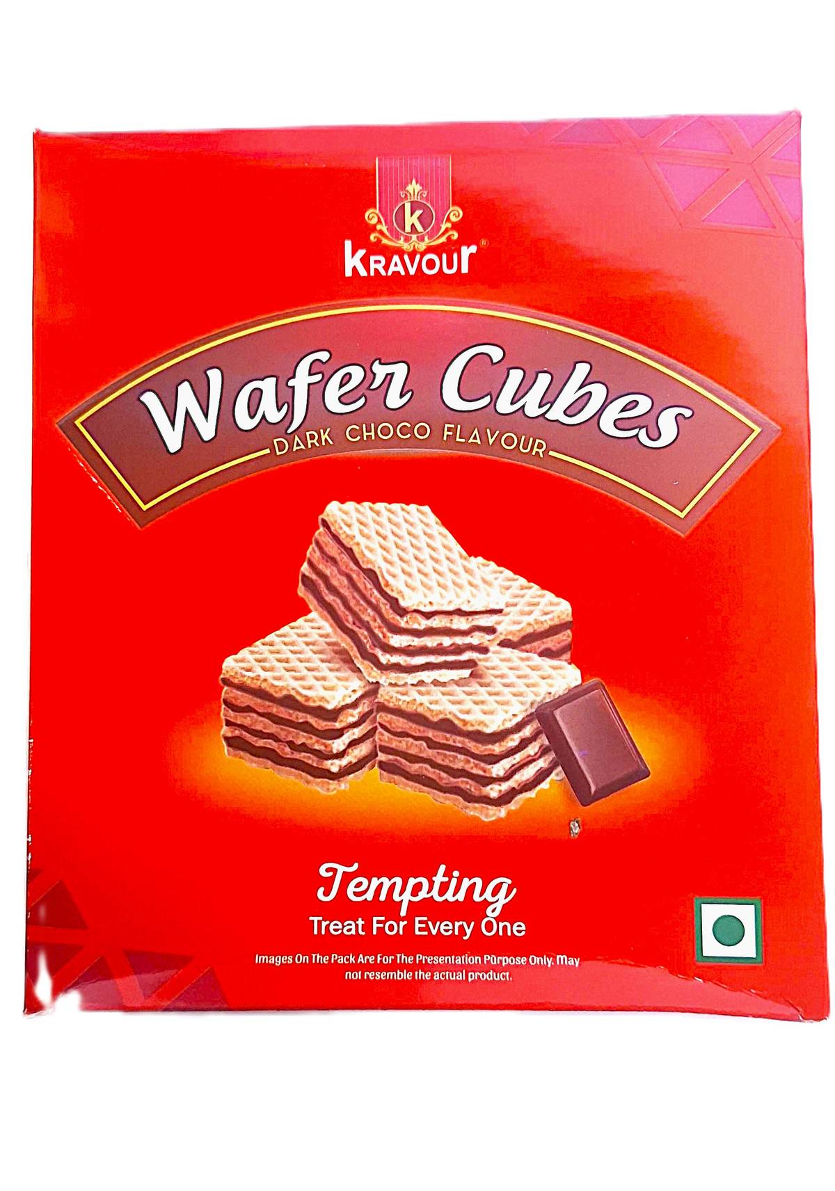 Kravour Wafer Cubes Dark Choco Flavor 100g MRP 199