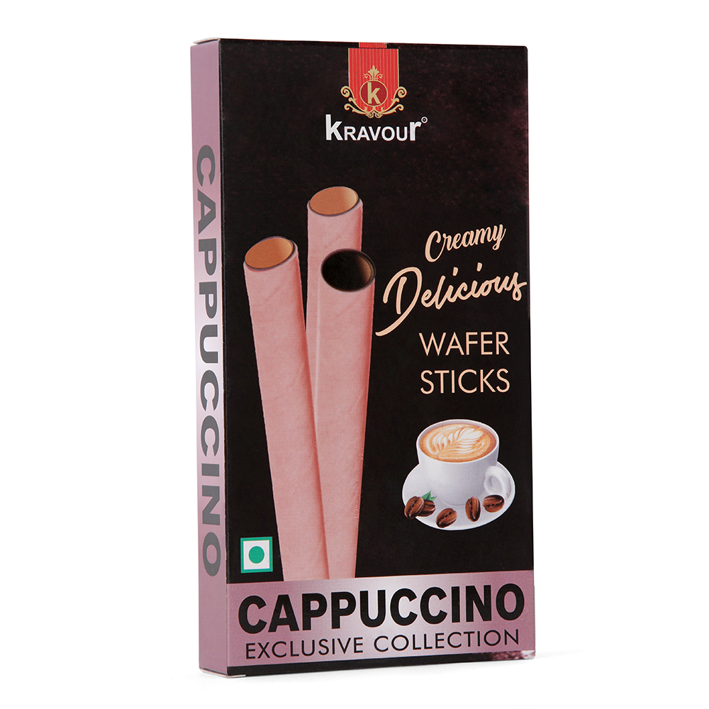 Kravour Wafer Rolls Cappuccino Flavor 75g MRP 160