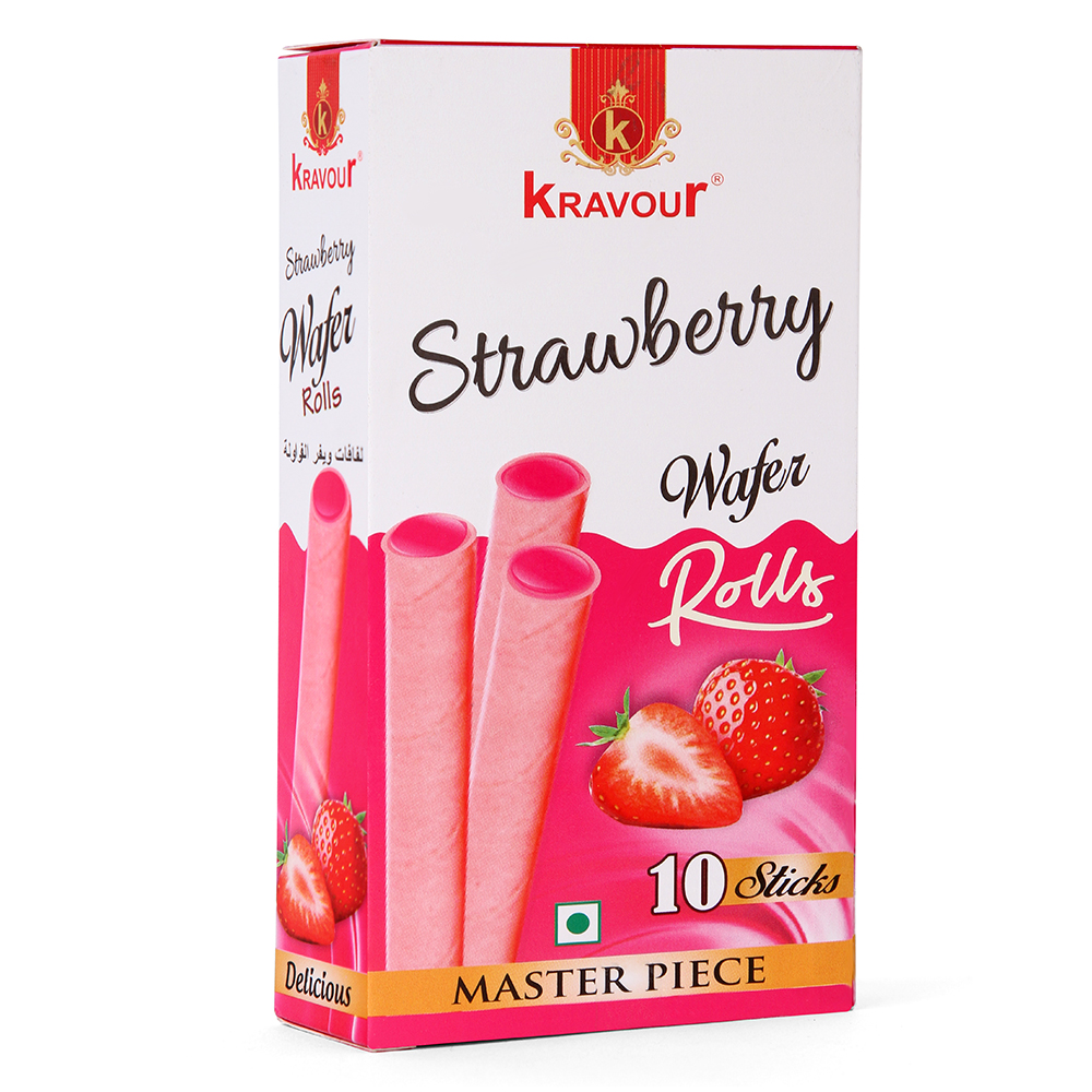 Kravour Wafer Rolls Strawberry Flavour 100g MRP 199